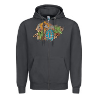 Smoke horseshoe leopard gemstone cactus patch Zipper Hoodie - AdoDesignShop