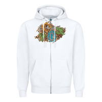 White horseshoe leopard gemstone cactus patch Zipper Hoodie - AdoDesignShop