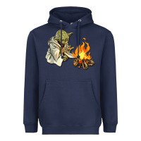 Navy Yoda is warming up Heavyweight Hoodie - artisFamous