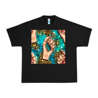 Black nail art with leopard and turquoise  gemstone seamless pattern bbs Urban Heavy Tee - BundleAndBundleShop