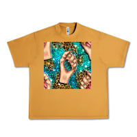 Peanut Butter nail art with leopard and turquoise  gemstone seamless pattern bbs Urban Heavy Tee - BundleAndBundleShop