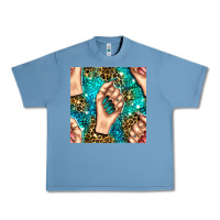 Pebble Blue nail art with leopard and turquoise  gemstone seamless pattern bbs Urban Heavy Tee - BundleAndBundleShop