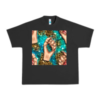 Pigment Black nail art with leopard and turquoise  gemstone seamless pattern bbs Urban Heavy Tee - BundleAndBundleShop