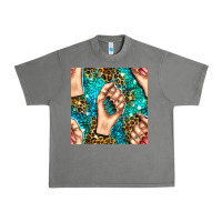Tornado nail art with leopard and turquoise  gemstone seamless pattern bbs Urban Heavy Tee - BundleAndBundleShop
