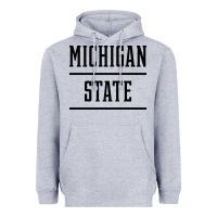 Heather Grey Michigan MI State vintage Athletic Style Heavyweight Hoodie - artisFamous
