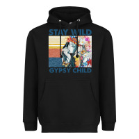Black stay wild gypsy child letter rainbow Heavyweight Hoodie - artisFamous