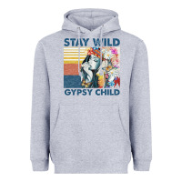 Heather Grey stay wild gypsy child letter rainbow Heavyweight Hoodie - artisFamous