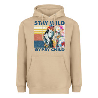 Stay Wild Gypsy Child Letter Rainbow Heavyweight Hoodie | Teevron