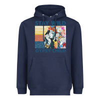 Navy stay wild gypsy child letter rainbow Heavyweight Hoodie - artisFamous