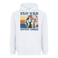 White stay wild gypsy child letter rainbow Heavyweight Hoodie - artisFamous