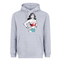 Heather Grey wonder woman Heavyweight Hoodie - artisFamous