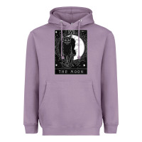 Lavender tarot card crescent moon and cat graphic Heavyweight Hoodie - artisFamous