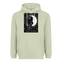 Matcha tarot card crescent moon and cat graphic Heavyweight Hoodie - artisFamous