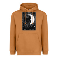 Meerkat tarot card crescent moon and cat graphic Heavyweight Hoodie - artisFamous