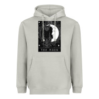 Moon Dust tarot card crescent moon and cat graphic Heavyweight Hoodie - artisFamous