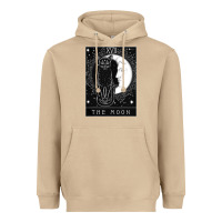 Mushroom tarot card crescent moon and cat graphic Heavyweight Hoodie - artisFamous