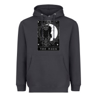 Smoke tarot card crescent moon and cat graphic Heavyweight Hoodie - artisFamous