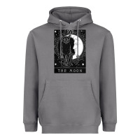 Storm tarot card crescent moon and cat graphic Heavyweight Hoodie - artisFamous