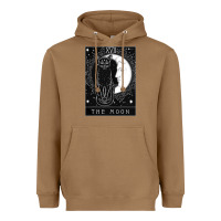 Toasted Coconut tarot card crescent moon and cat graphic Heavyweight Hoodie - artisFamous