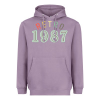 Lavender Retro 1987 Heavyweight Hoodie - artisFamous