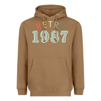 Toasted Coconut Retro 1987 Heavyweight Hoodie - artisFamous