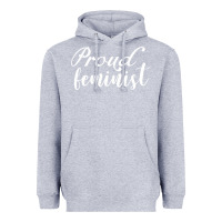 Heather Grey Proud feminist Heavyweight Hoodie - artisFamous