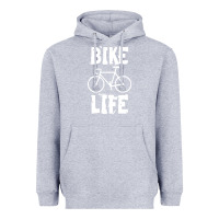 Heather Grey bike life Heavyweight Hoodie - artisFamous