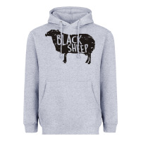 Heather Grey black sheep silhouette Heavyweight Hoodie - artisFamous