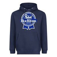 Navy pabst blue ribbon Heavyweight Hoodie - artisFamous