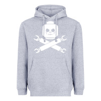 Heather Grey block face pirate Heavyweight Hoodie - artisFamous
