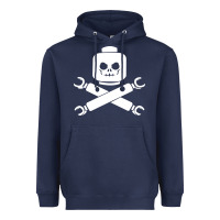 Navy block face pirate Heavyweight Hoodie - artisFamous