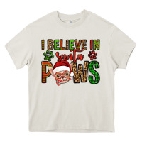 Cream i believe in santa paws chihuahuha Heavy Core Tee - Jasminsmagicworld