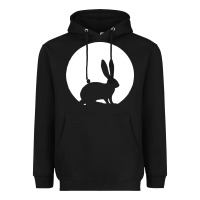 Black bunny and full moon funny Heavyweight Hoodie - artisFamous
