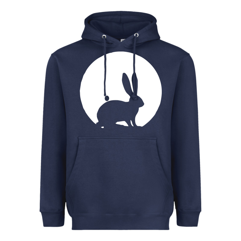 Bunny And Full Moon Funny Heavyweight Hoodie by artisFamous | Teevron