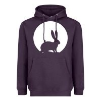 Plum bunny and full moon funny Heavyweight Hoodie - artisFamous