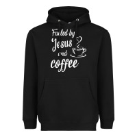 Black Fueled by jesus and coffee Heavyweight Hoodie - artisFamous
