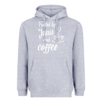 Heather Grey Fueled by jesus and coffee Heavyweight Hoodie - artisFamous