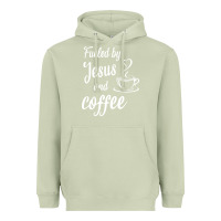 Matcha Fueled by jesus and coffee Heavyweight Hoodie - artisFamous