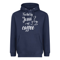 Navy Fueled by jesus and coffee Heavyweight Hoodie - artisFamous