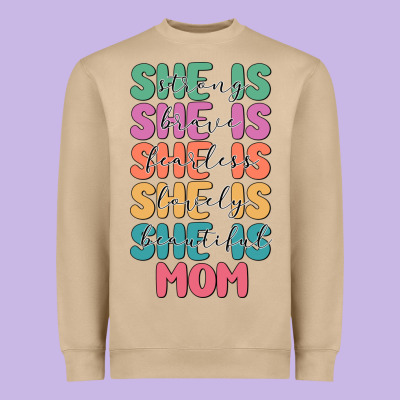 She Is Mom Heavyweight Sweatshirt Designed By Jahusdesignshop