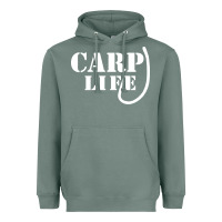 Sage carp life funny fish fishing Heavyweight Hoodie - artisFamous