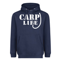 Navy carp life funny fish fishing Heavyweight Hoodie - artisFamous
