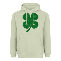 Matcha distressed green four leaf clover Heavyweight Hoodie - artisFamous