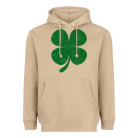Mushroom distressed green four leaf clover Heavyweight Hoodie - artisFamous