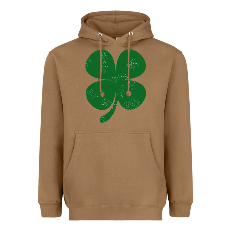Distressed Green Four Leaf Clover Heavyweight Hoodie by artisFamous | Teevron