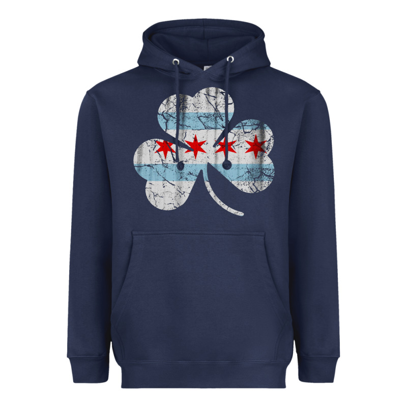 Irish Chicago Flag Shamrock Heavyweight Hoodie by artisFamous | Teevron