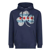Navy irish chicago flag shamrock Heavyweight Hoodie - artisFamous