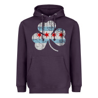 Plum irish chicago flag shamrock Heavyweight Hoodie - artisFamous
