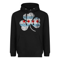 Black irish chicago flag shamrock Heavyweight Hoodie - artisFamous