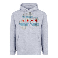 Heather Grey irish chicago flag shamrock Heavyweight Hoodie - artisFamous